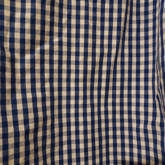 PD&C Mens Blue White Check Long Sleeved Button Up Shirt Size Large Cotton - Picture 9 of 13